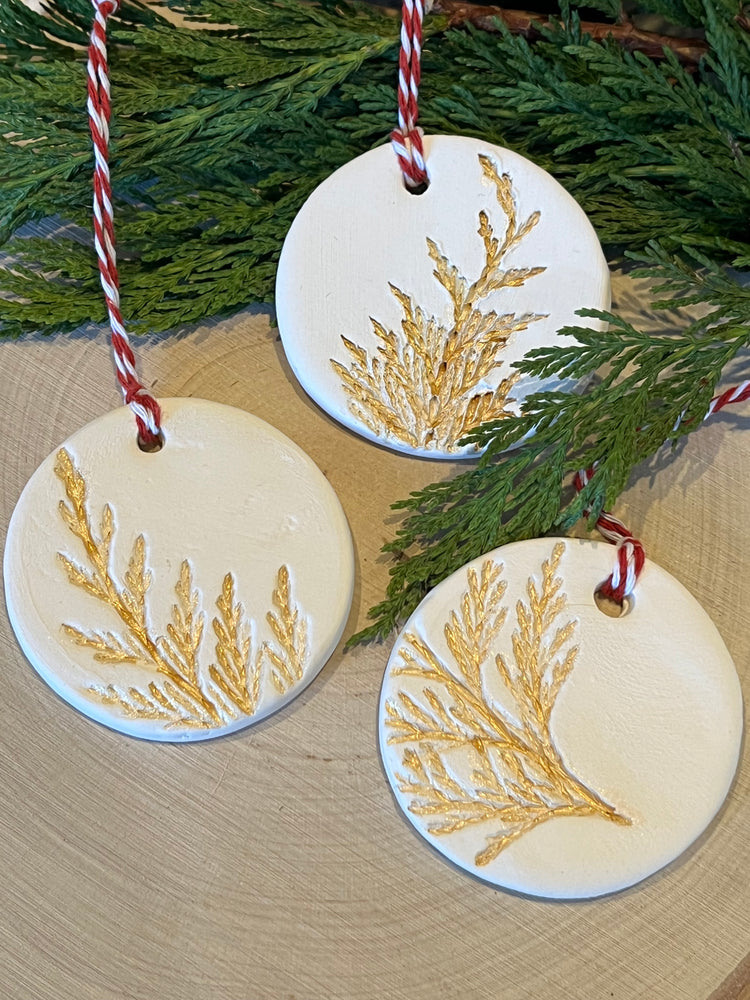 Round Ceramic Botanical Decorations Each