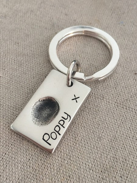 Keyring With Large Charm Single Fingerprint