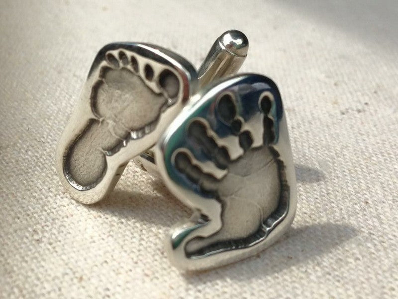 Cut-Out Mini Hand and Foot print Cufflinks