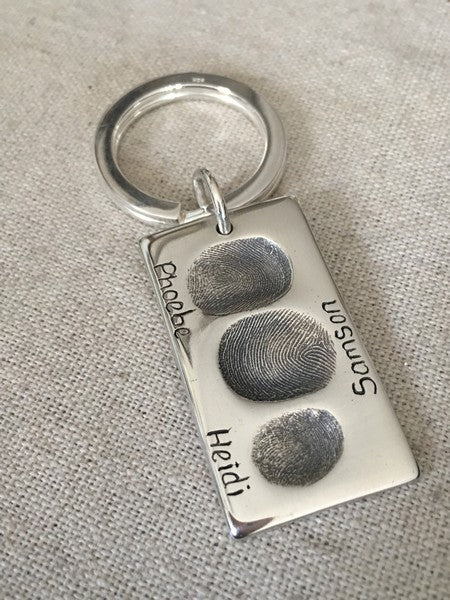 Keyring With Triple Charm Fingerprint