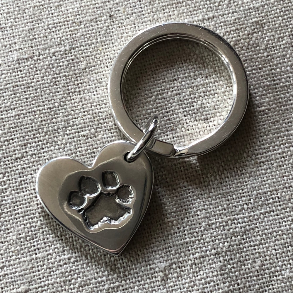 Keyring With Large Pawprint Charm