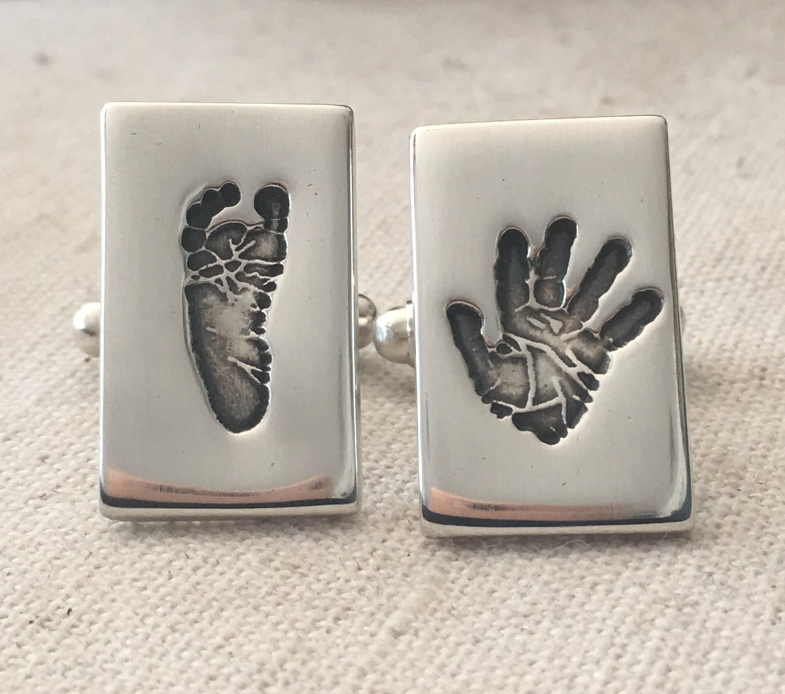 Cufflinks with Mini Hand and Foot prints